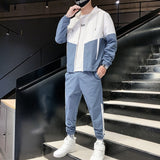 Patchwork Hip Hop Casual Men's Sets 2020 Korean Style 2 Piece Sets Clothes Men Streetwear Fitness Male Tracksuit