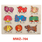 Kids 3D Wooden Puzzles Toys Alphabet Number Puzzle Baby Colorful Letter Digital Geometric Montessori Educational Toy