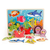 Kids 3D Wooden Puzzles Toys Alphabet Number Puzzle Baby Colorful Letter Digital Geometric Montessori Educational Toy