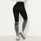 Patchwork Yoga Seamless Fitness Pants Fashion Hips Lifting Workout