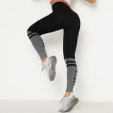 Patchwork Yoga Seamless Fitness Pants Fashion Hips Lifting Workout