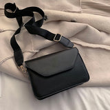 YBYT Small Square Leather Flap Crossbody Bag for Women