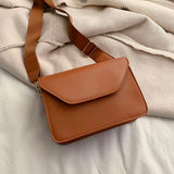 YBYT Small Square Leather Flap Crossbody Bag for Women