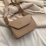 YBYT Small Square Leather Flap Crossbody Bag for Women
