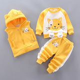 Baby Boys Girls Christmas Autumn Warm WaistCoat + Sweatshirt + Pants 3Pcs Infant Kids Children Sports Suit Toddler Clothes W168