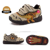 Dinoskulls 3-8 Boys Autumn Winter Shoes Dinosaur LED Glowing Sneakers 2020 Children Sports 3D T-Rex Kids Genuine Leather Shoes