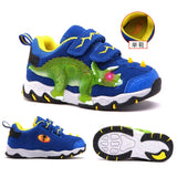 Dinoskulls 3-8 Boys Autumn Winter Shoes Dinosaur LED Glowing Sneakers 2020 Children Sports 3D T-Rex Kids Genuine Leather Shoes