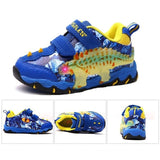 Dinoskulls 3-8 Boys Autumn Winter Shoes Dinosaur LED Glowing Sneakers 2020 Children Sports 3D T-Rex Kids Genuine Leather Shoes