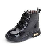 New Boots for Children Size 21-35 Martin Boots for Girl PU Leather Waterproof Winter Kids Snow Shoes Girls Rubber Boots