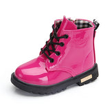 New Boots for Children Size 21-35 Martin Boots for Girl PU Leather Waterproof Winter Kids Snow Shoes Girls Rubber Boots