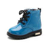 New Boots for Children Size 21-35 Martin Boots for Girl PU Leather Waterproof Winter Kids Snow Shoes Girls Rubber Boots
