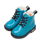 New Boots for Children Size 21-35 Martin Boots for Girl PU Leather Waterproof Winter Kids Snow Shoes Girls Rubber Boots