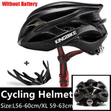 KINGBIKE 2020 New Design Black Bicycle Helmets MTB Mountain Road Cycling Helmet Bike Casco Ciclismo Bike  Helmet Size L-XL