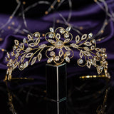 Tiaras and Crown HADIYANA Leaf Shape Romantic Elegant Wedding Hair Accessories Get Engaged Hair Jewelry