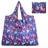 Big Thick Polyester Nylon Tote ECO Bag - Reusable & Portable Women's Foldable Shopping Bag