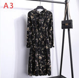 Plus Size Women's Clothing Long Sleeve Chiffon Shirt Dresses For Women Red Bow Floral Club Party Autumn Winter платье 2020 Woman