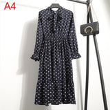 Plus Size Women's Clothing Long Sleeve Chiffon Shirt Dresses For Women Red Bow Floral Club Party Autumn Winter платье 2020 Woman