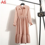 Plus Size Women's Clothing Long Sleeve Chiffon Shirt Dresses For Women Red Bow Floral Club Party Autumn Winter платье 2020 Woman