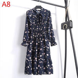 Plus Size Women's Clothing Long Sleeve Chiffon Shirt Dresses For Women Red Bow Floral Club Party Autumn Winter платье 2020 Woman