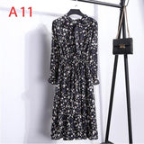 Plus Size Women's Clothing Long Sleeve Chiffon Shirt Dresses For Women Red Bow Floral Club Party Autumn Winter платье 2020 Woman