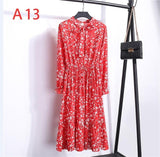 Plus Size Women's Clothing Long Sleeve Chiffon Shirt Dresses For Women Red Bow Floral Club Party Autumn Winter платье 2020 Woman