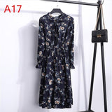 Plus Size Women's Clothing Long Sleeve Chiffon Shirt Dresses For Women Red Bow Floral Club Party Autumn Winter платье 2020 Woman