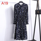 Plus Size Women's Clothing Long Sleeve Chiffon Shirt Dresses For Women Red Bow Floral Club Party Autumn Winter платье 2020 Woman