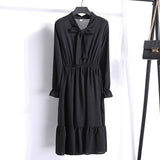Plus Size Women's Clothing Long Sleeve Chiffon Shirt Dresses For Women Red Bow Floral Club Party Autumn Winter платье 2020 Woman
