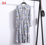 Plus Size Women's Clothing Long Sleeve Chiffon Shirt Dresses For Women Red Bow Floral Club Party Autumn Winter платье 2020 Woman