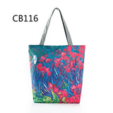 Miyahouse Floral Printed Handbag Women Shoulder Bag Canvas Summer Beach Bag Daily Use Female Shopping Bag Lady