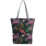 Miyahouse Floral Printed Handbag Women Shoulder Bag Canvas Summer Beach Bag Daily Use Female Shopping Bag Lady