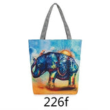 Miyahouse Floral Printed Handbag Women Shoulder Bag Canvas Summer Beach Bag Daily Use Female Shopping Bag Lady