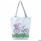Miyahouse Floral Printed Handbag Women Shoulder Bag Canvas Summer Beach Bag Daily Use Female Shopping Bag Lady