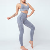 Women Seamless Yoga Set Women Gym Clothes Tank Crop Top Hollow Out