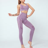 Women Seamless Yoga Set Women Gym Clothes Tank Crop Top Hollow Out