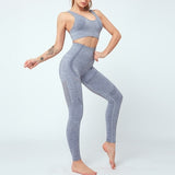 Women Seamless Yoga Set Women Gym Clothes Tank Crop Top Hollow Out
