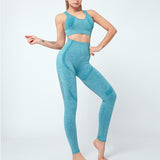 Women Seamless Yoga Set Women Gym Clothes Tank Crop Top Hollow Out