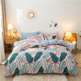 Classic Bedding Set 5 Size Grey Blue Grid Summer Bed Linen 4pcs/Set Duvet Cover Set Pastoral Bed Sheet AB Side Duvet Cover 2020