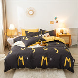 Classic Bedding Set 5 Size Grey Blue Grid Summer Bed Linen 4pcs/Set Duvet Cover Set Pastoral Bed Sheet AB Side Duvet Cover 2020