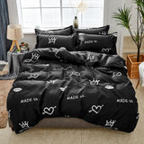 Solstice Home Textile Cyan Cute Cat Kitty Duvet Cover Pillow Case Bed Sheet Boy Kid Teen Girl Bedding Linens Set King Queen Twin