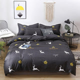 Solstice Home Textile Cyan Cute Cat Kitty Duvet Cover Pillow Case Bed Sheet Boy Kid Teen Girl Bedding Linens Set King Queen Twin