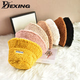 Lamb Faux Fur Bucket Hat Thickened Warm Teddy Velvet Winter Hats For Women Lady Bob  Panama Outdoor Plush Fisherman Hat