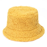 Lamb Faux Fur Bucket Hat Thickened Warm Teddy Velvet Winter Hats For Women Lady Bob  Panama Outdoor Plush Fisherman Hat