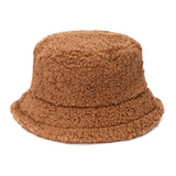 Lamb Faux Fur Bucket Hat Thickened Warm Teddy Velvet Winter Hats For Women Lady Bob  Panama Outdoor Plush Fisherman Hat