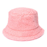 Lamb Faux Fur Bucket Hat Thickened Warm Teddy Velvet Winter Hats For Women Lady Bob  Panama Outdoor Plush Fisherman Hat