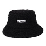 Lamb Faux Fur Bucket Hat Thickened Warm Teddy Velvet Winter Hats For Women Lady Bob  Panama Outdoor Plush Fisherman Hat