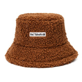 Lamb Faux Fur Bucket Hat Thickened Warm Teddy Velvet Winter Hats For Women Lady Bob  Panama Outdoor Plush Fisherman Hat