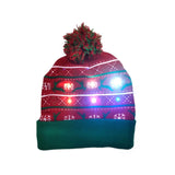 ON SALE! 2020 New Year LED Knitted Christmas Hat Beanie Light Up Illuminate Warm Hat For Kids Adults New Year Christmas Decor