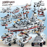 Lego Military Warship Navy Aircraft Army Building Block Figures for Children
