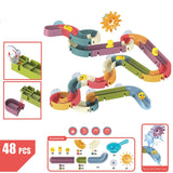 Baby Bath Toys DIY Assembling Track Slide Suction Cup Orbits Bathroom Bathtub Shower Toy Duck Water Toys For Children Boys Girls